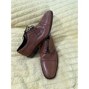 J. Murphy by Johnston & Murphy Cap Toe Novick Derby Shoes 13M Brown Leather
